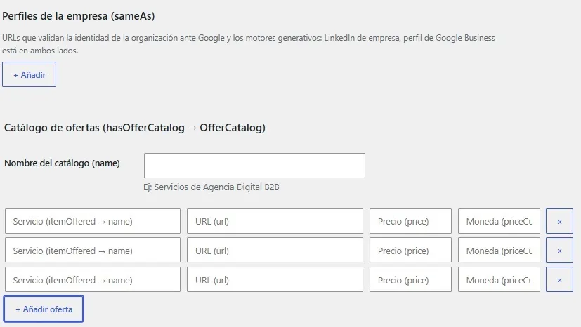 Edición de páginas y configuración de Nodos Service en SemanticGEO